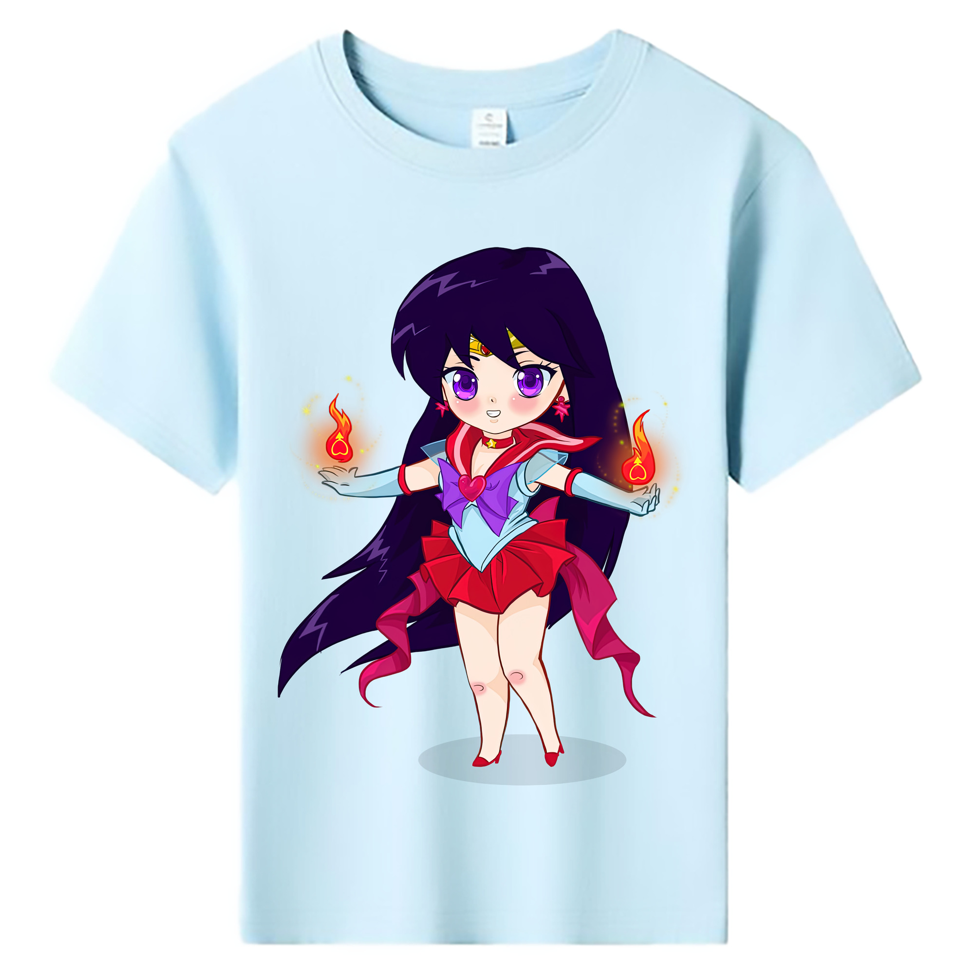 （画像用） 美少女戦士セーラームーン 火野レイ ひの レイ Sailor Moon Hino Rei （セーラーマーズ,Sailor Mars） 綿100％キッズTシャツ（フロントプリント）